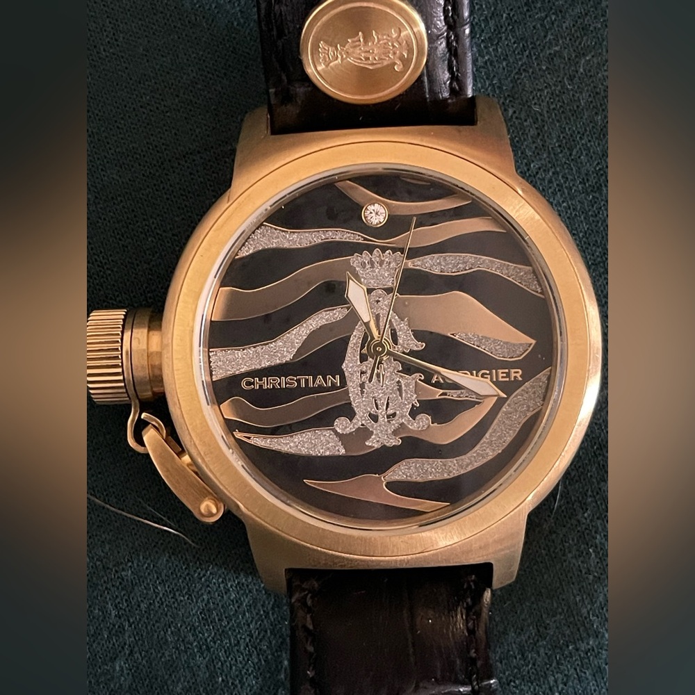 Christian Audigier Gold and Black Watch